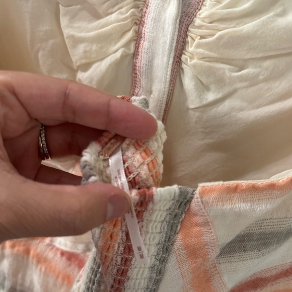 Free People Linen Blend Striking Striped Midi Dress - Picture 7 of 7